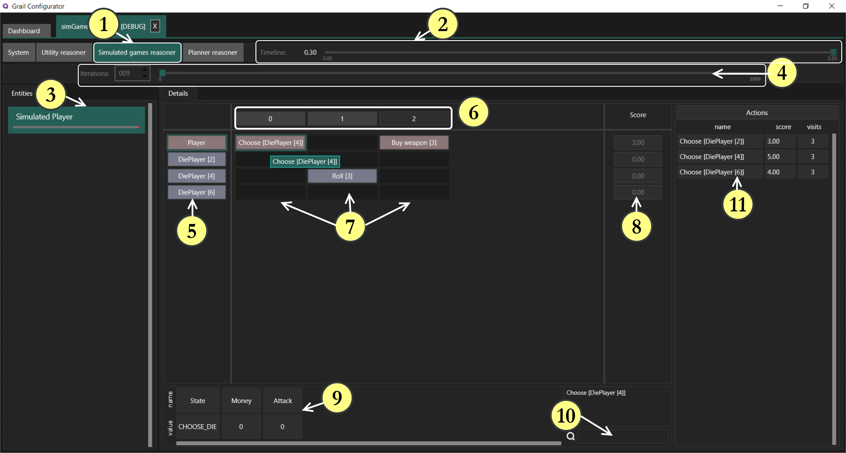 simulated game debugger