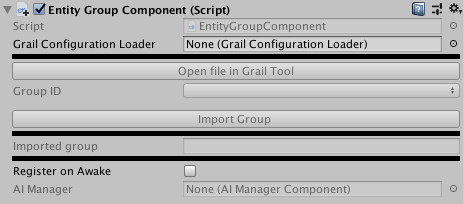 Example EntityGroupComponent inspector